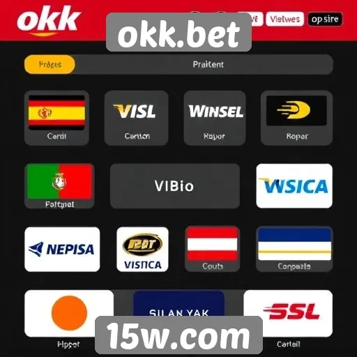 Variedade de métodos de pagamento disponíveis no okk.bet